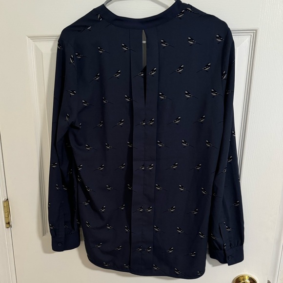 Banana Republic Navy Bird Blouse - Picture 2 of 4